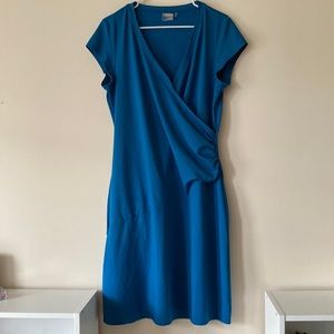 Athleta Blue Cap Sleeve Wrap Dress Women’s XL